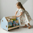 Estantería de libros de doble cara con ruedas de BusyKids - azul claro
