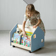Estantería de libros de doble cara con ruedas de BusyKids - azul claro