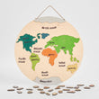 BusyKids Mapa del mundo de madera con figuras magnéticas de animales