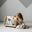 Estantería de libros de doble cara con ruedas de BusyKids - natural