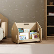 Estantería de libros de doble cara con ruedas de BusyKids - natural