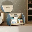 Estantería de libros de doble cara con ruedas de BusyKids - azul claro