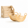 Balancín, natural + Estantería de libros — Conjunto BusyKids
