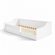 Cama Montessori de suelo ERYK 160 × 80 cm con barrera anticaídas – Blanco
