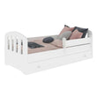 Cama infantil FELIX con barrera de protección y cajón de almacenamiento - 160 x 80 cm