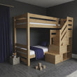 BusyKids Litera MIRA-MAX 2 en 1 con escalera frontal con almacenamiento 90 x 200 cm