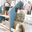 Estantería de libros / Biblioteca Montessori - Color azul claro / rosa