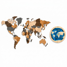 Mapa del mundo y reloj