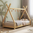 Cama infantil en forma de casita BusyKids TIPI-HOUSE con bordillo de seguridad fijo