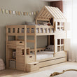 BusyKids Litera DREAM-HOUSE con escalera y espacio de almacenamiento 200x90 cm