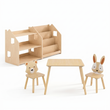 Estantería de libros + de juguetes + Mesa con 2 sillas — Conjunto BusyKids