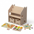 Estantería 2 en 1 + Caja de juguetes ×2 + contenido a elegir — Conjunto BusyKids · Primeros encajables [fill:sorters]