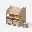 Estantería 2 en 1 + Caja de juguetes ×2 + contenido a elegir — Conjunto BusyKids · Cubo de actividades y encajable [fill:cube]