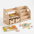 Estantería de libros + de juguetes + Caja de juguetes ×2 + contenido a elegir, Conjunto BusyKids · Primeros encajables [fill:sorters]
