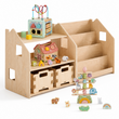 Estantería de libros + de juguetes + Caja de juguetes ×2 + contenido a elegir — Conjunto BusyKids · Formas y motricidad [fill:shapes]
