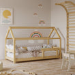 Cama infantil en forma de casita BusyKids KIKI-HOUSE con barandilla de seguridad