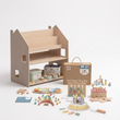 Estantería 2 en 1 + Caja Montessori desde 36 meses + contenido a elegir — Conjunto BusyKids · Vajilla y merienda [fill:food]