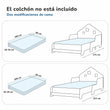 Cama extensible en forma de casa con iluminación LED - blanca