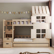 BusyKids Litera DREAM-HOUSE con escalera y espacio de almacenamiento 200x90 cm