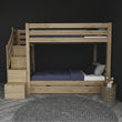 BusyKids Litera MIRA-ONE 2 en 1 con escalera lateral y espacio de almacenaje 90 x 200 cm