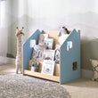 Estantería de libros / Biblioteca Montessori - Color azul claro / rosa
