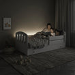 Cama infantil FELIX con barrera de protección y cajón de almacenamiento - 160 x 80 cm