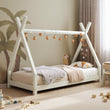 Cama infantil en forma de casita BusyKids TIPI-HOUSE con bordillo de seguridad fijo