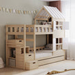 BusyKids Litera DREAM-HOUSE con escalera y espacio de almacenamiento 200x90 cm