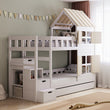 BusyKids Litera DREAM-HOUSE con escalera y espacio de almacenamiento 200x90 cm