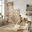 Set completo BusyKids Climbway TRIO MAX 6 en 1: pared de escalada, escritorio y accesorios