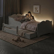 Cama infantil ANNA-MAX con cama adicional 145 x 80 cm – con dibujo y colchón