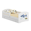 Cama infantil LUK-ONE con barrera de protección y cajón de almacenamiento