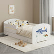 Cama infantil LUK-ONE con barrera de protección y cajón de almacenamiento