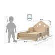 Cama extensible en forma de casa con iluminación LED