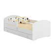 Cama infantil LUK-ONE con barrera de protección y cajón de almacenamiento