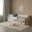 Cama infantil ERYK con barrera de protección y cajón de almacenamiento - 160 × 80/180 × 80 cm