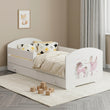Cama infantil LUK-ONE con barrera de protección y cajón de almacenamiento