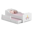 Cama infantil ANNA-MAX con cama adicional 145 x 80 cm – con dibujo y colchón