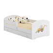 Cama infantil LUK-ONE con barrera de protección y cajón de almacenamiento