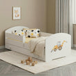 Cama infantil LUK-ONE con barrera de protección y cajón de almacenamiento