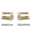 Litera BusyKids LUMI-MAX con escalera de almacenaje 90 x 200 / 120 x 200 cm