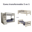 BusyKids Litera MIRA-ONE 2 en 1 con escalera lateral y espacio de almacenaje 90 x 200 cm