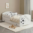 Cama infantil LUK-ONE con barrera de protección y cajón de almacenamiento
