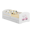 Cama infantil LUK-ONE con barrera de protección y cajón de almacenamiento