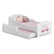 Cama infantil ANNA-MAX con cama adicional 145 x 80 cm – con dibujo y colchón