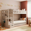 BusyKids Litera TOTO-TWIN MAX con escalera y espacio de almacenamiento 200 x 90 cm