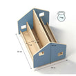 Estantería de libros de doble cara con ruedas de BusyKids - azul claro