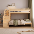 Litera de madera BusyKids HAPPY con 3 camas y escalera de almacenamiento