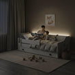 Cama infantil ERYK con barrera de protección y cajón de almacenamiento - 160 × 80/180 × 80 cm