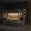 Litera BusyKids LUMI-MAX con escalera de almacenaje 90 x 200 / 120 x 200 cm